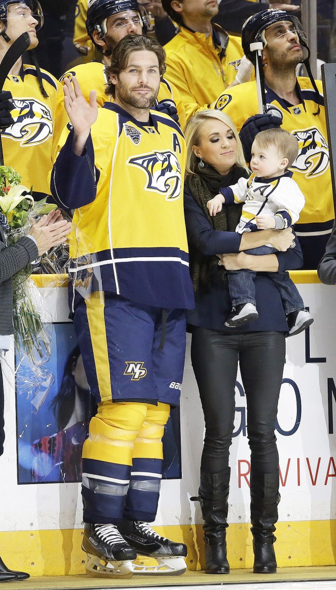 Carrie Underwood & Mike Fisher At Game