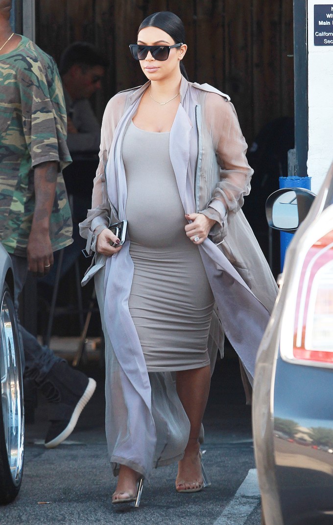 Times Kim Kardashian Wore Skintight Maxi Dresses Like A Pro — See Pics