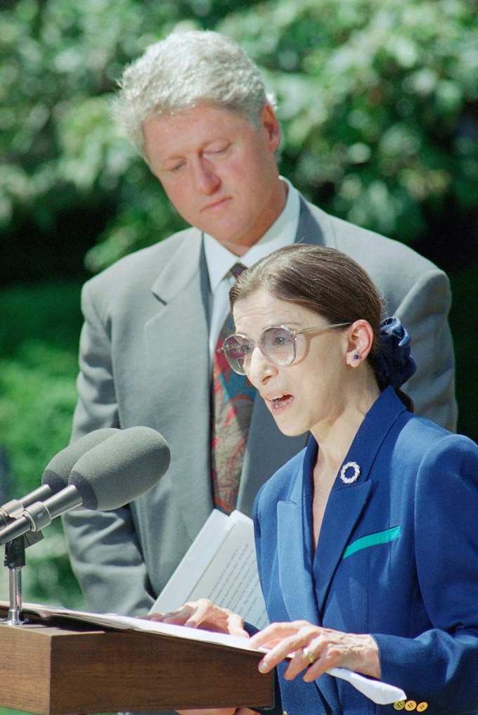 Ruth Bader Ginsburg & Bill Clinton Speak To Reporters