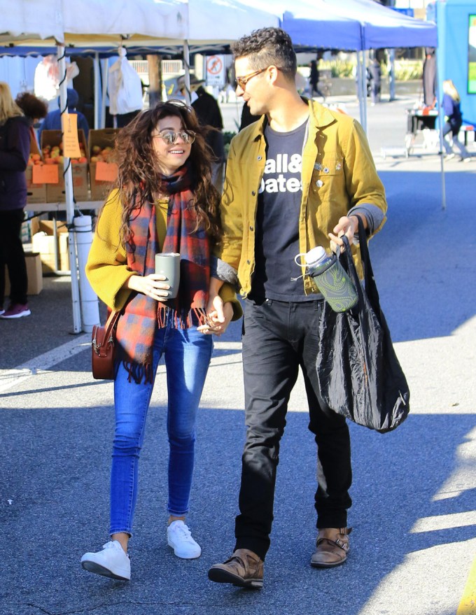 Sarah Hyland and Wells Adams out and about