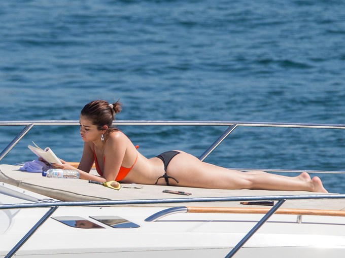 Selena Gomez Enjoys A Good Book On Yacht