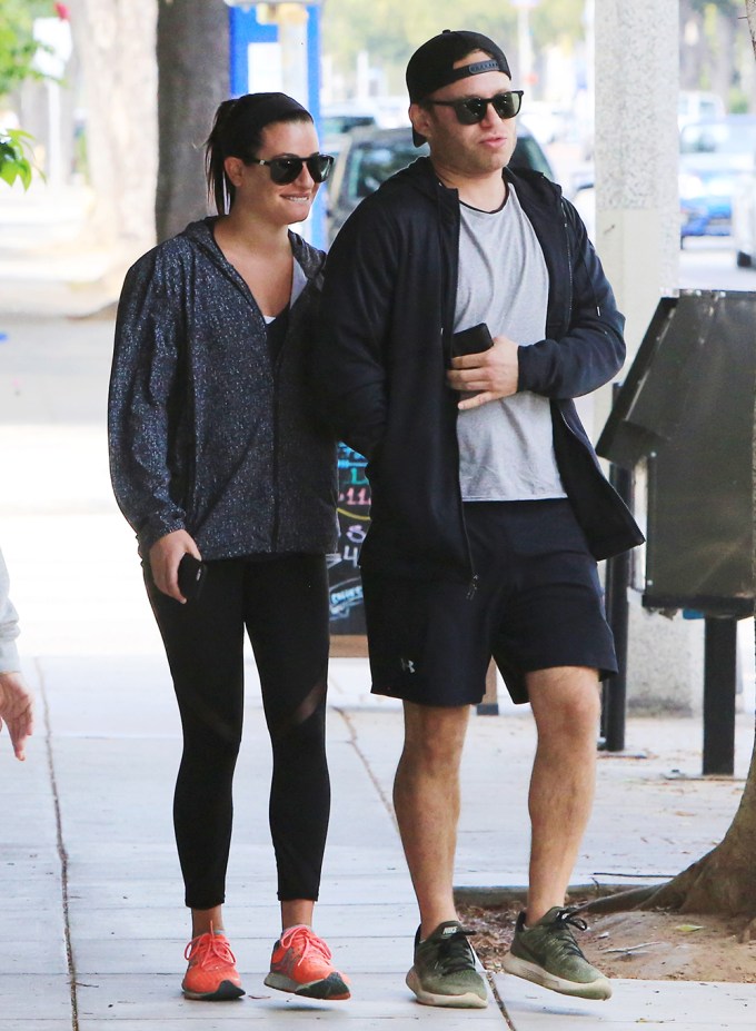 Lea Michele and Zandy Reich Get Cozy On The Sidewalk