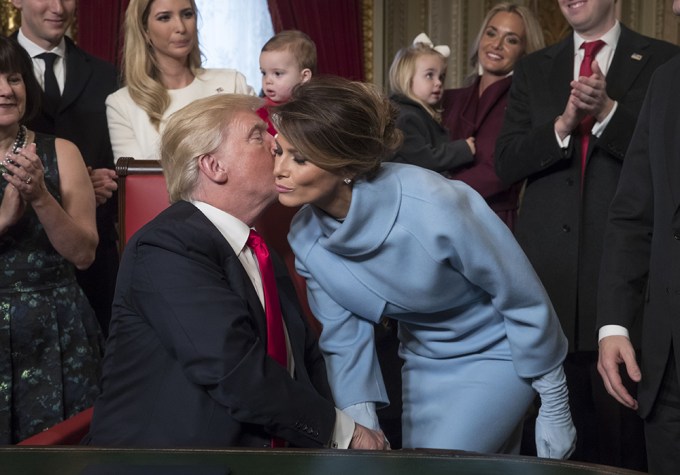 Donald Trump Kissing Melania Trump