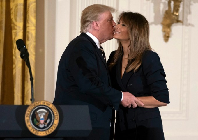 Donald & Melania Trump embracing
