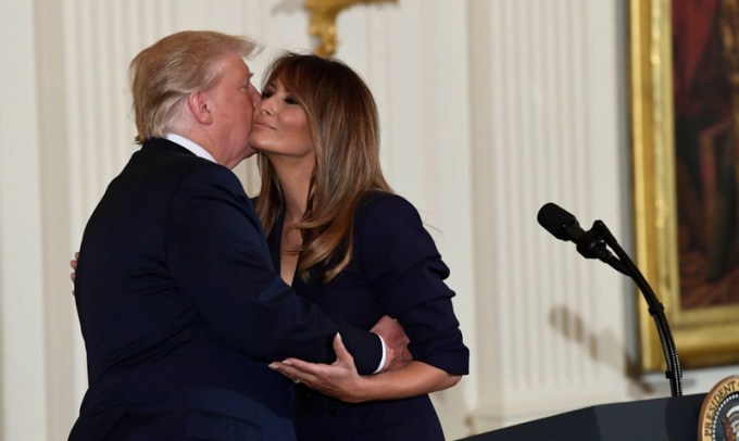 Donald & Melania Trump Kissing