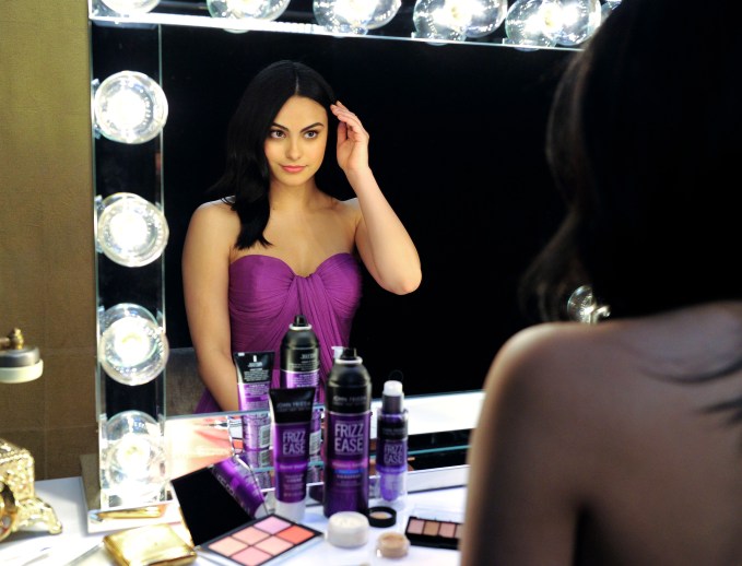 Camila Mendes on set of her new John Frieda Hair Care Campaign