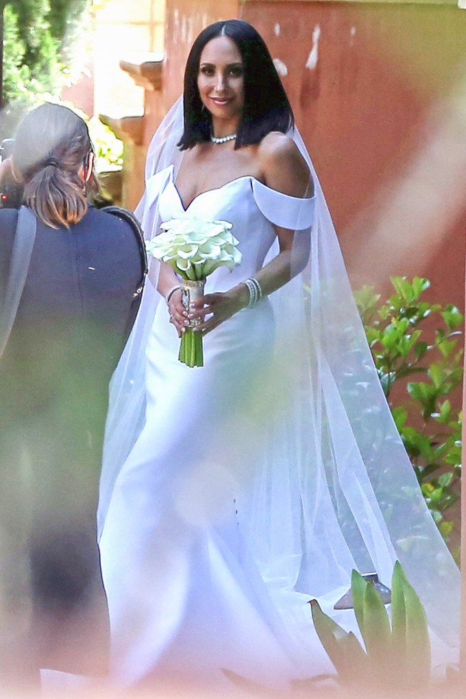 The happy Bride Cheryl Burke at her wedding to Matthew Lawrence in San Diego