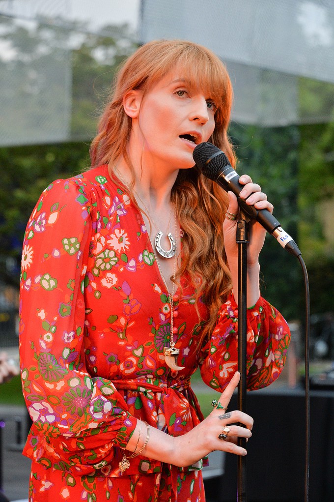 Florence Welch performing at the Dulwich Picture Gallery Summer Party in London