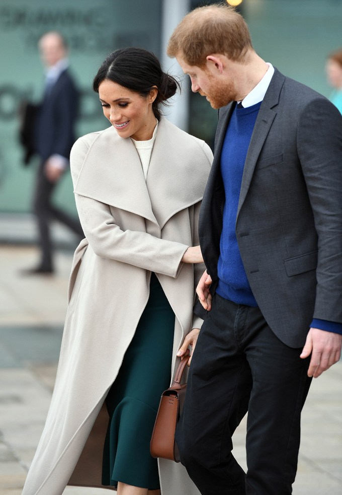 Prince Harry Offers Meghan Markle Support While Walking