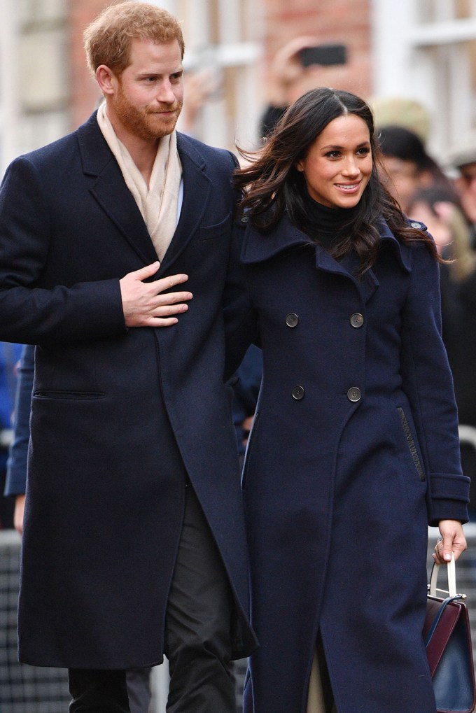 Prince Harry & Meghan Markle Walk Side-By-Side