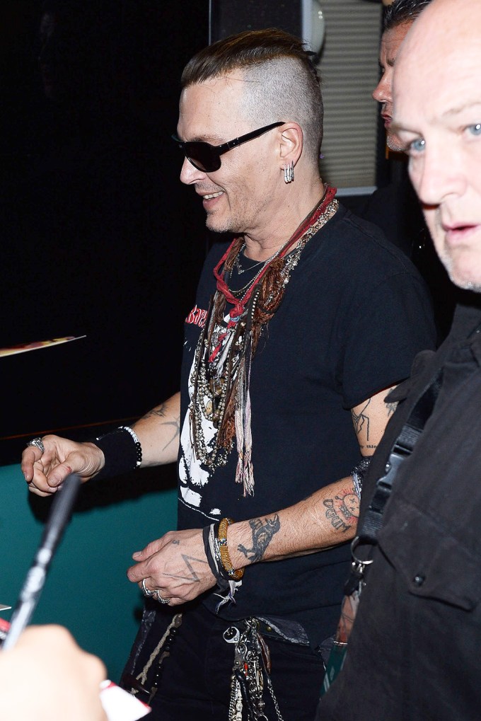 Johnny Depp with a mohawk