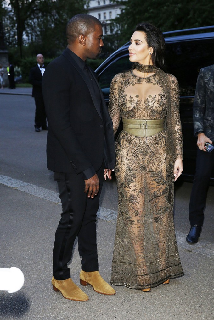 Kim Kardashian & Kanye West At An Event