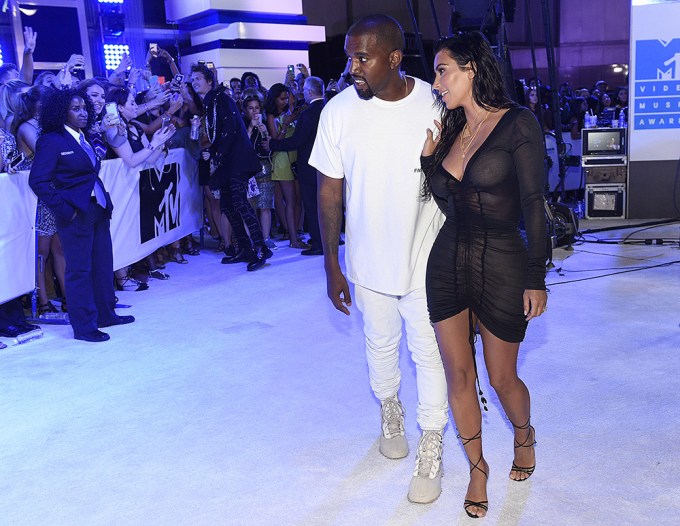 Kim Kardashian & Kanye West At The MTV VMAs