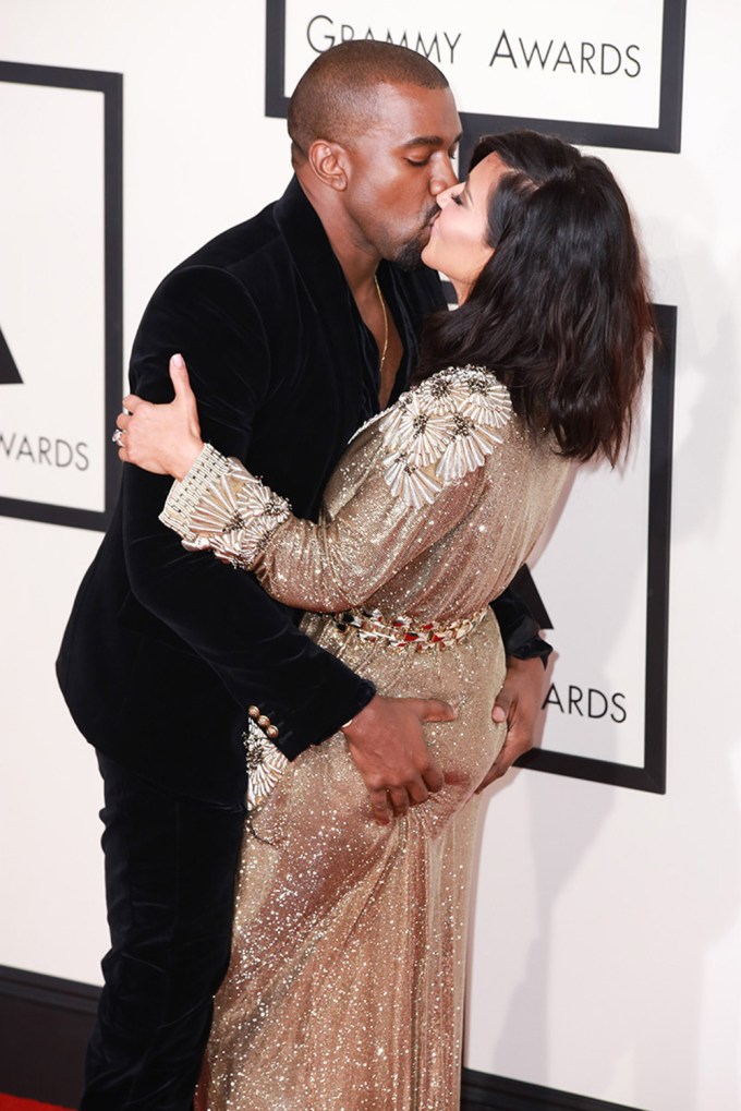 Kim Kardashian & Kanye West At The Grammys