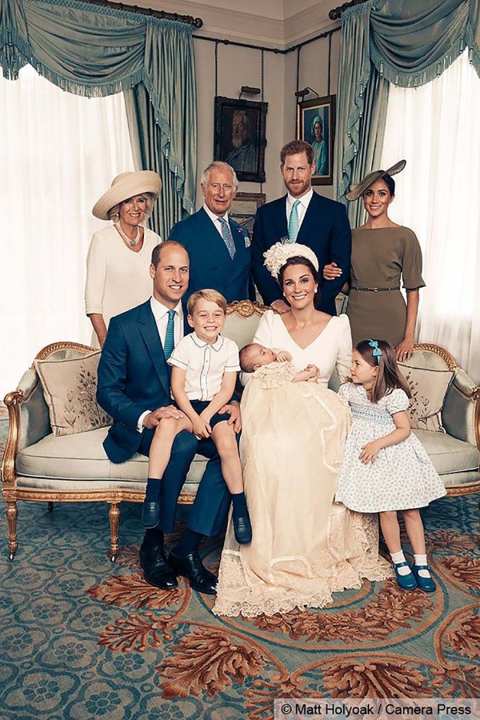 Prince Louis Arthur Charles surrounded by family after his christening.