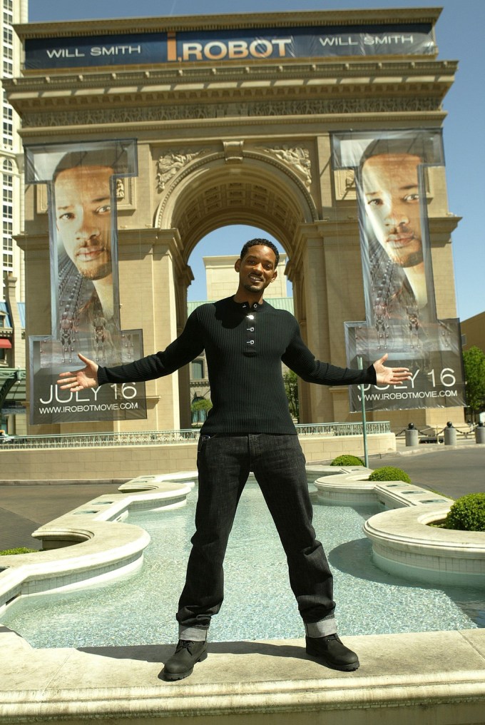 Will Smith poses outside