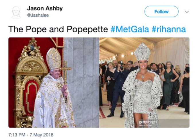 Rihanna Should Be The Next Pope Meme Met Gala 2018