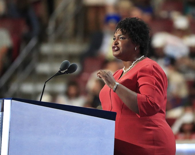 Stacey Abrams Gets the Crowd Going at 2016 DNC