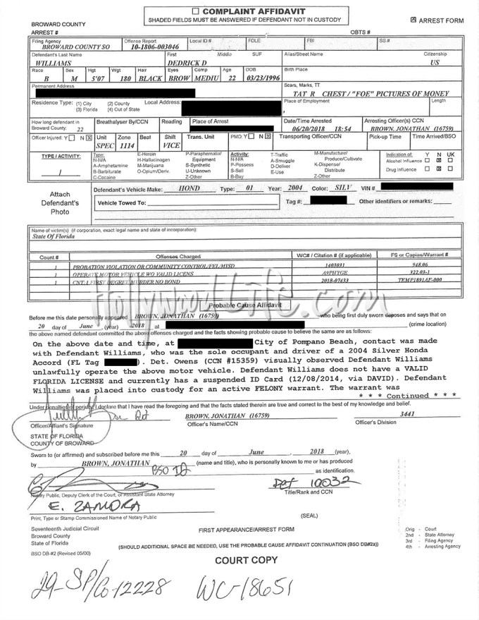 XXXTentacion Murder Suspect Arrest Report