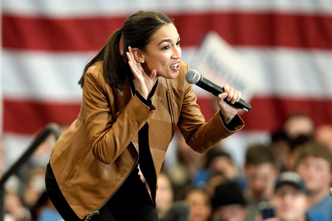 AOC At The 2020 Election Rally With Bernie Sanders