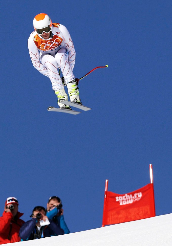 Bode Miller makes a jump at the Sochi 2014 Winter Olympics