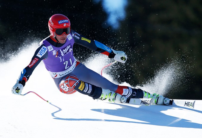 Bode Miller on a run at the Switzerland Alpine Skiing World Cup finals
