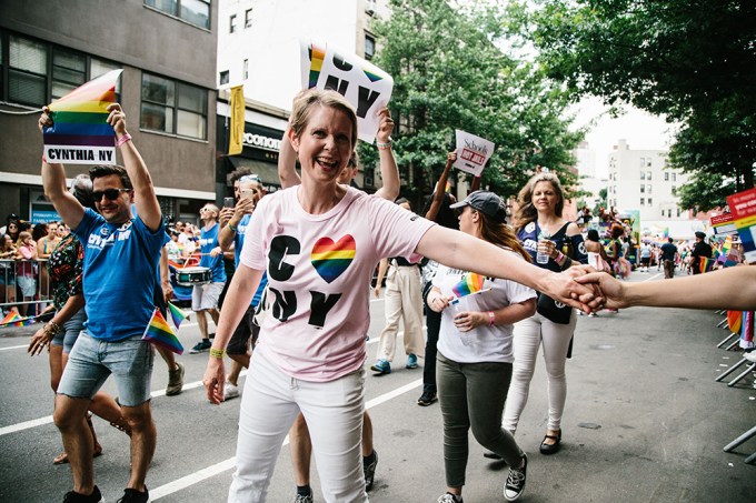 Cynthia Nixon Celebrates At The 49th Annual New York City Gay Pride Parade
