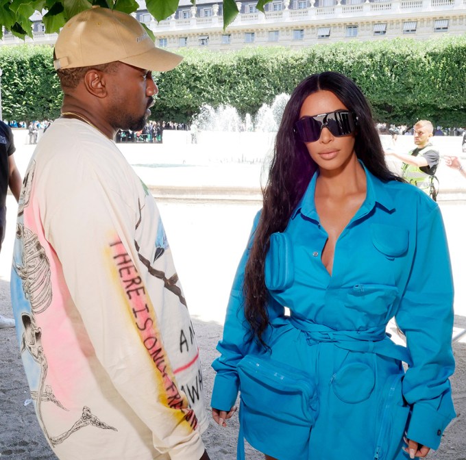 Kim Kardashian & Kanye West At Louis Vuitton