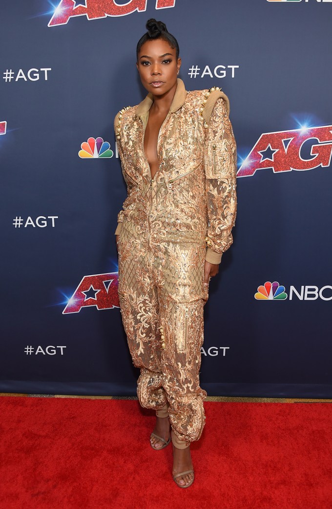 Gabrielle Union In Gold At ‘America’s Got Talent’