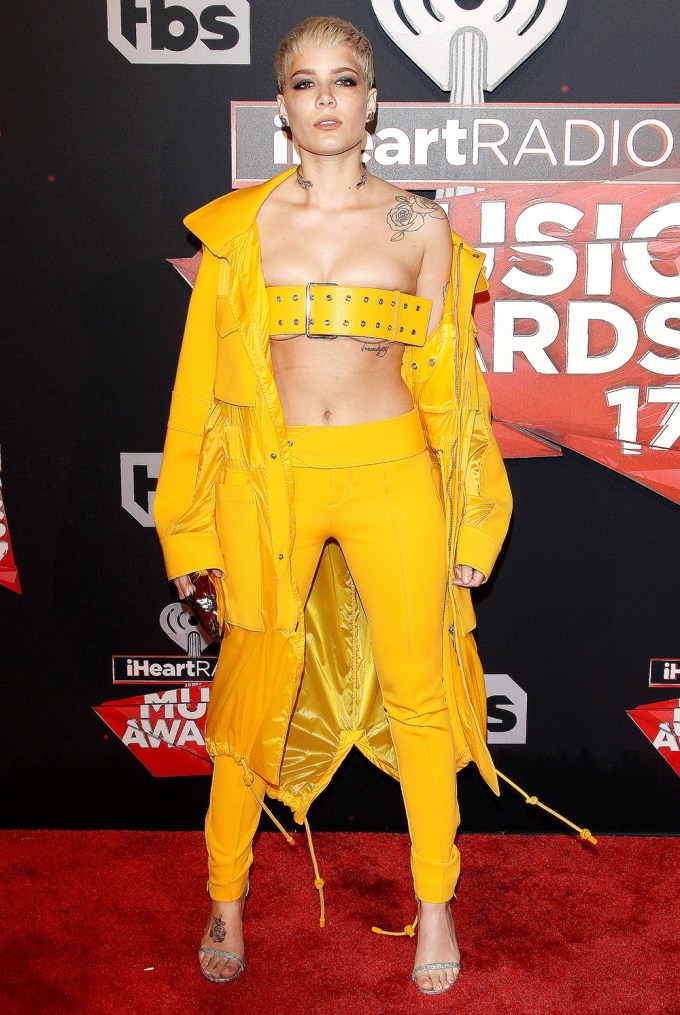 Halsey In A Revealing Yellow Outfit