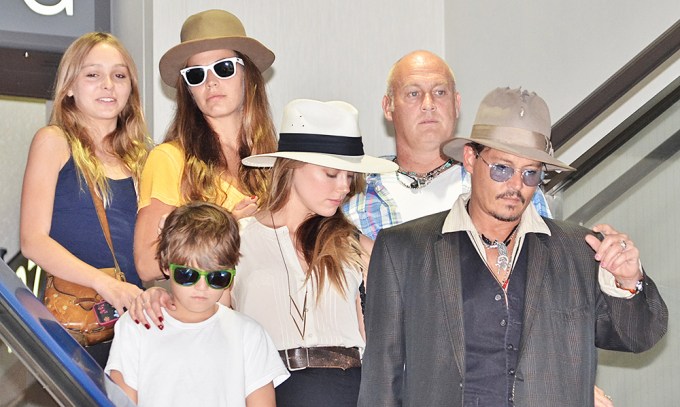 Johnny Depp with Amber Heard Lily-Rose Melody Depp and Jack Depp
