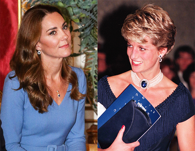 Kate Middleton and Princess Diana in Sapphire Diamonds