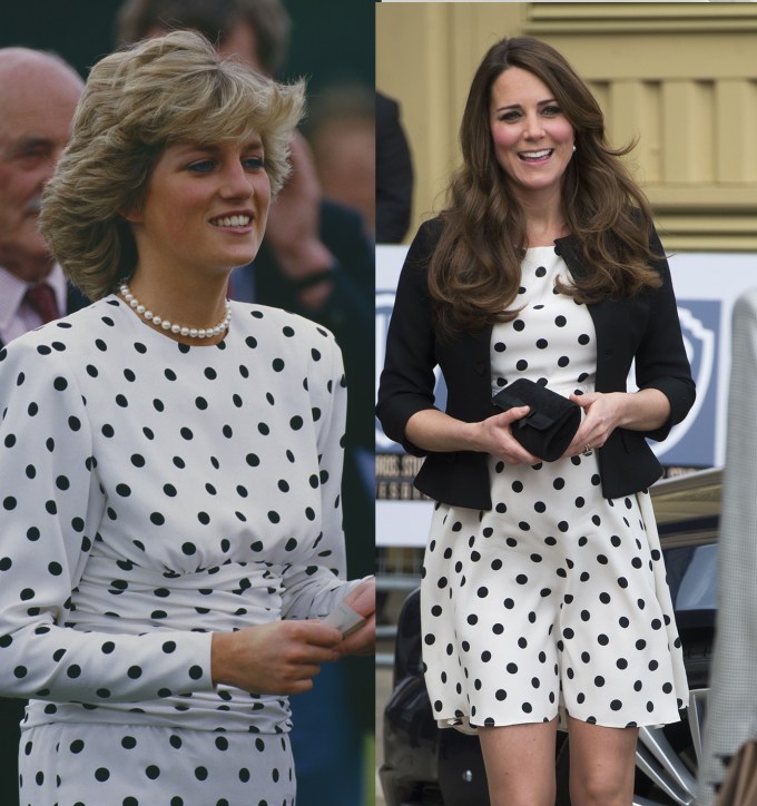 Princess Diana and Kate Middleton in polka dots