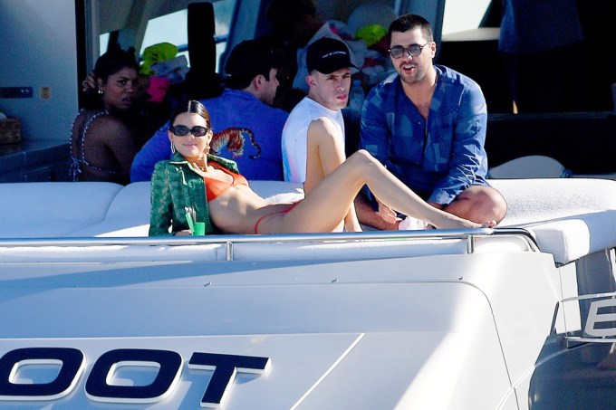 Kendall Jenner Rocks An Orange Bikini During Boat Ride In Miami