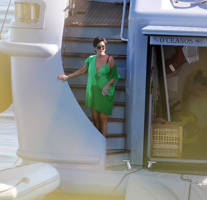 Kris Jenner Spends Time On The Family Yacht In Greece