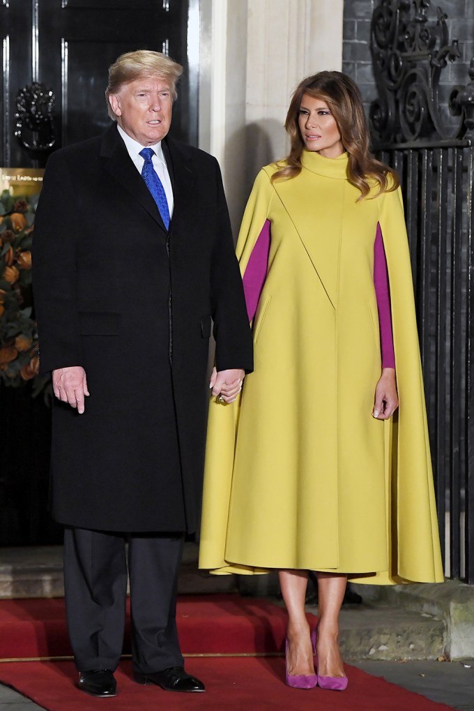 Donald & Melania Trump At The NATO Reception