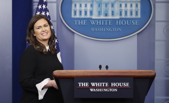 Sarah Huckabee Sanders at the White House