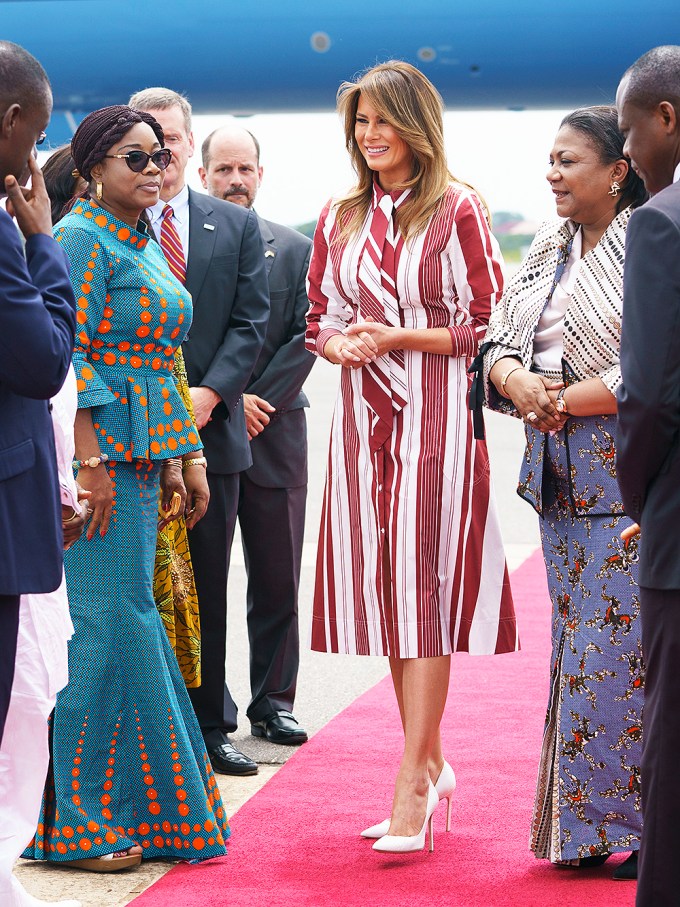 Melania Trump Greets The First Lady Of Ghana