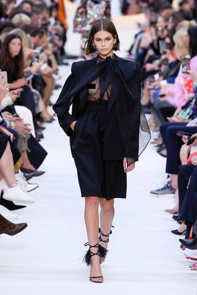 Kaia Gerber struts down the runway at Valentino’s RTW Spring/Summer 2020 show