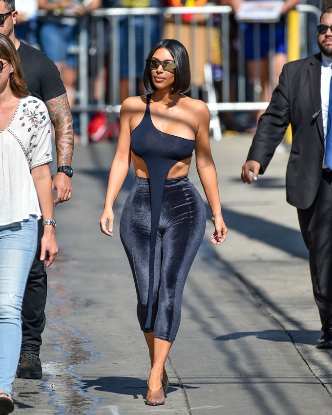 Kim Kardashian in a sexy black ensemble