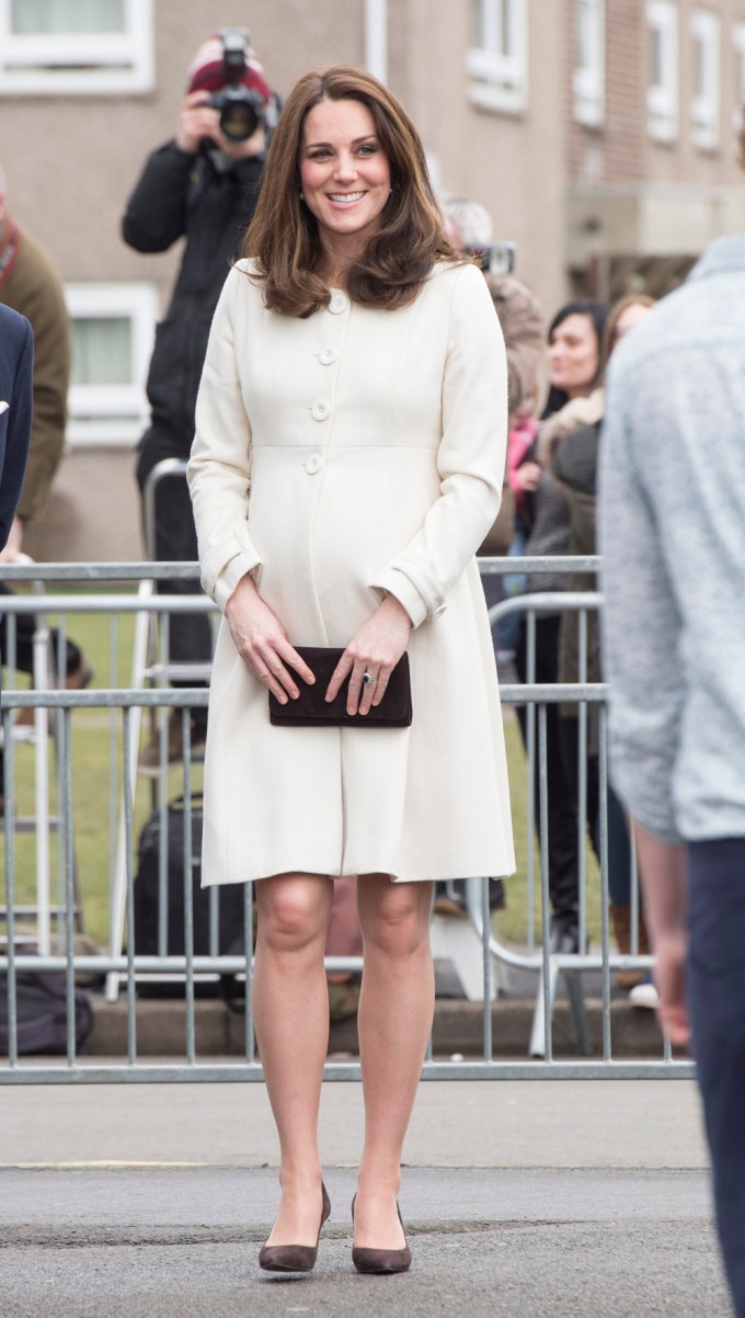 Kate Middleton in a Cream-Colored Coat