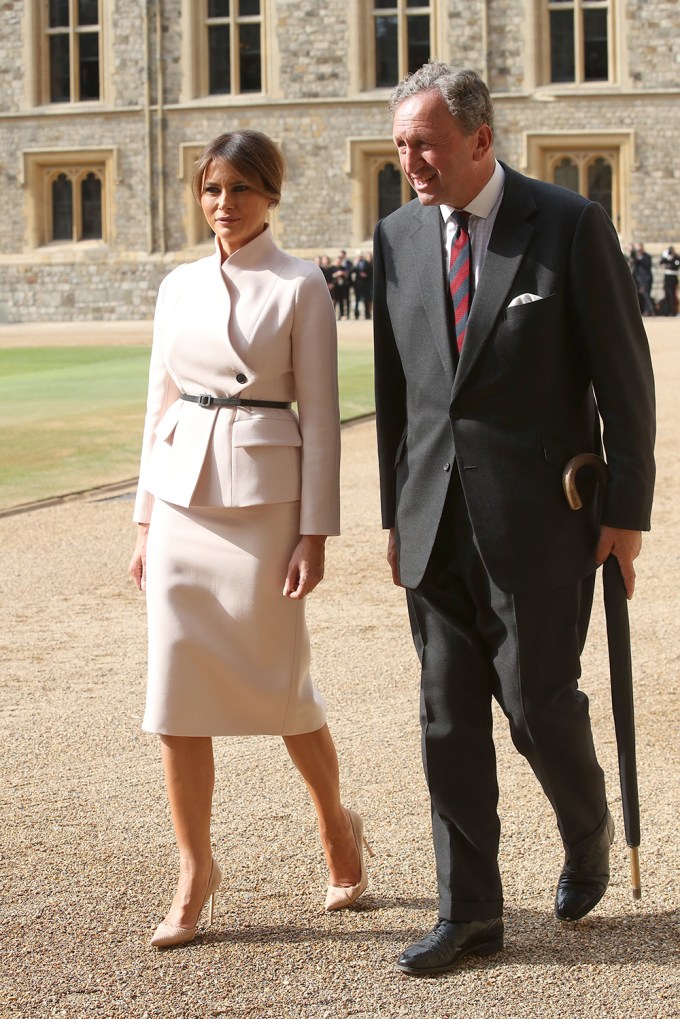 Melania Trump & Colonel Sir Andrew Ford at Windsor Castle