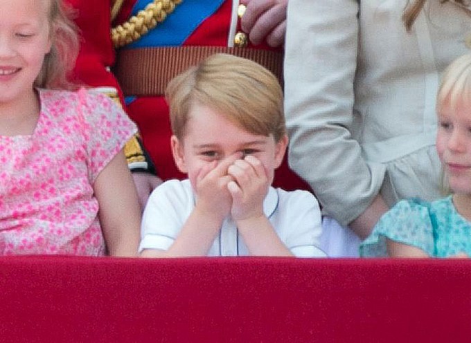 Prince George giggles at Trooping of the Colour