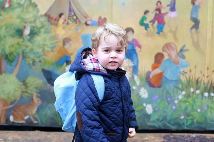 Prince George on his way to school