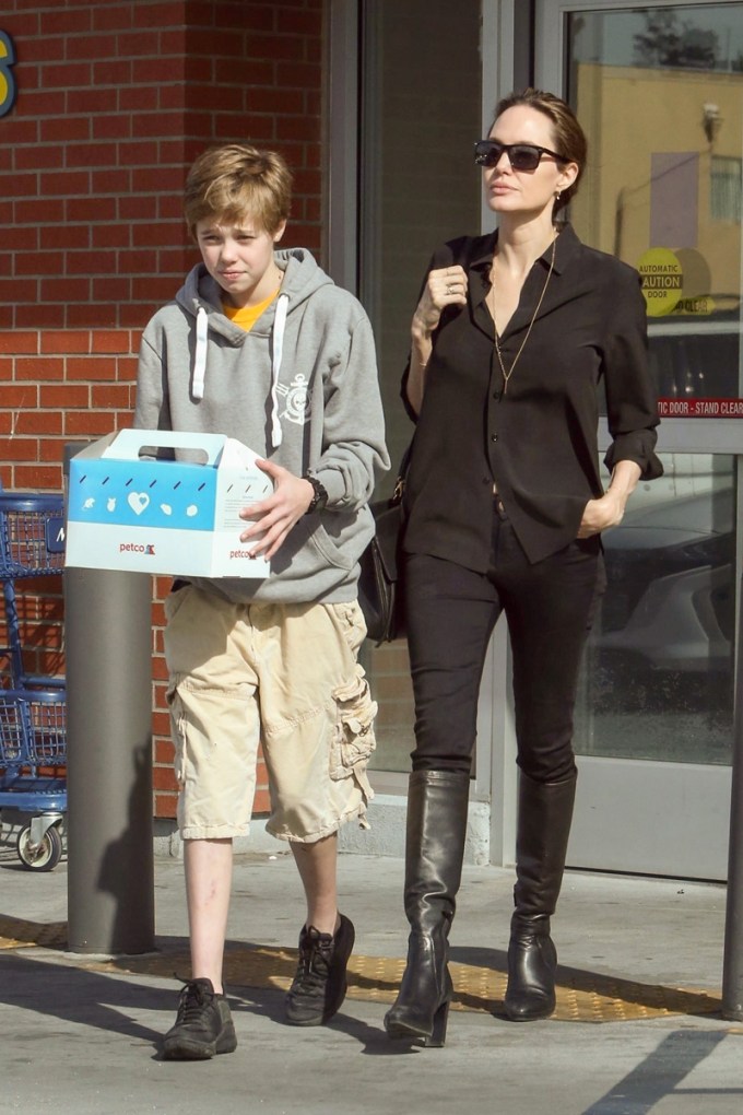 Angelina Jolie At A Pet Store With Shiloh