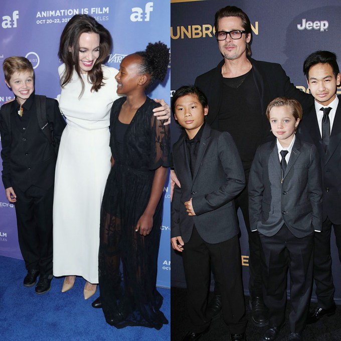 Angelina Jolie Vs. Brad Pitt With Their Kids
