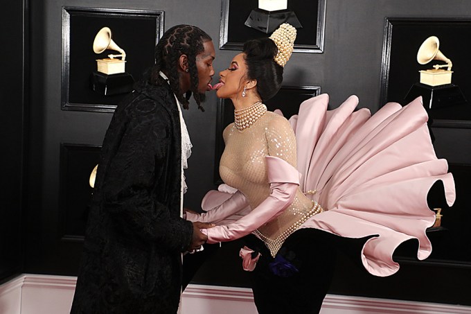 Cardi B & Offset kiss at the Grammys