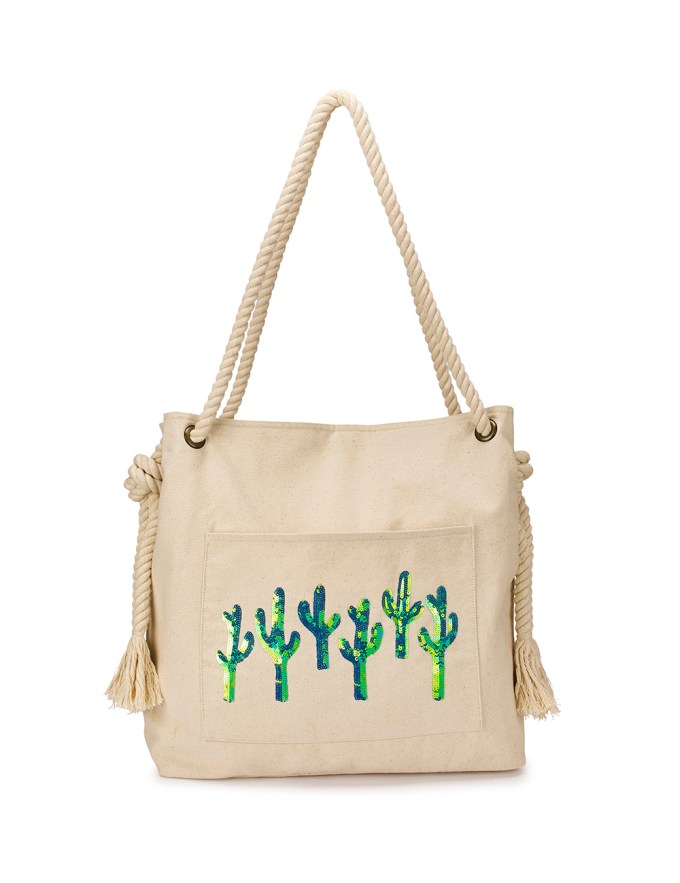 JD Williams CACTUS EMBROIDERED BEACH BAG