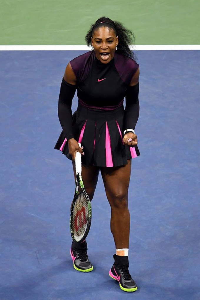 Serena Williams on the tennis court