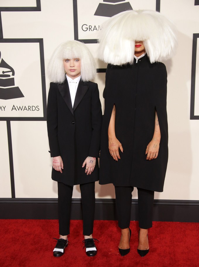 Maddie Ziegler and Sia at the 57th Annual Grammy Awards